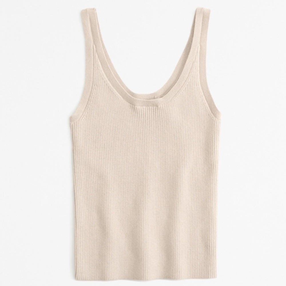 Abercrombie and Fitch Cream Ribbed Tank Top
